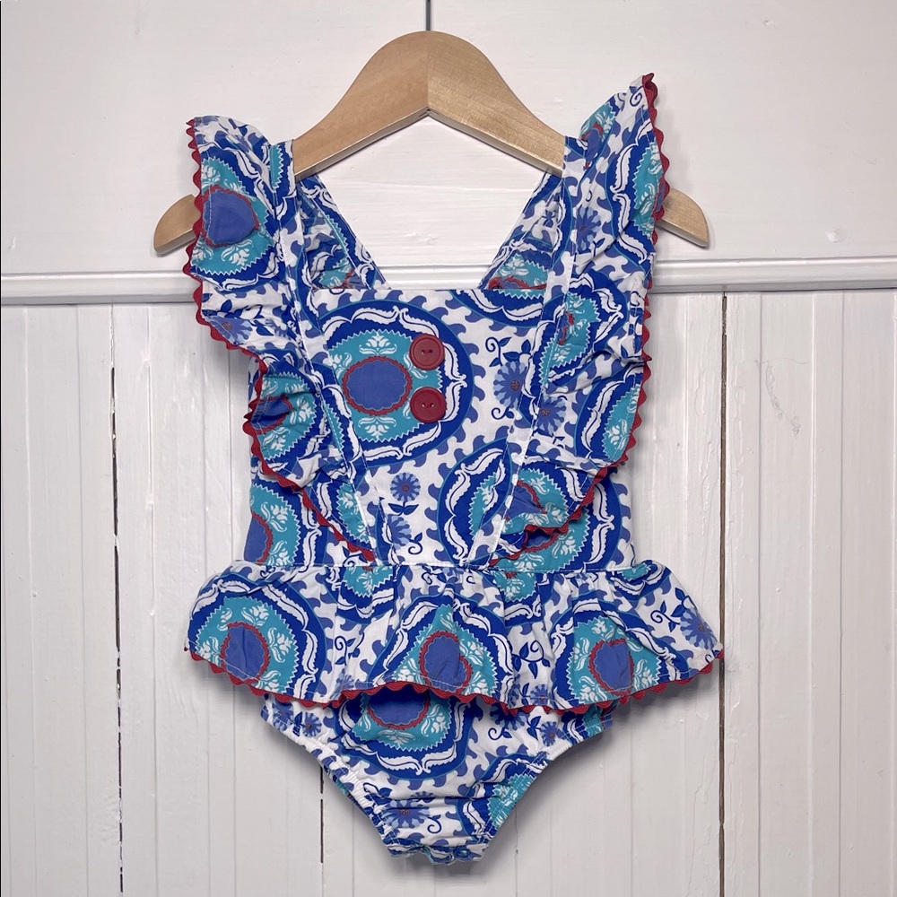 KELLYS KIDS EUC Paisley Ruffle Bubble Sunsuit Swimsuit